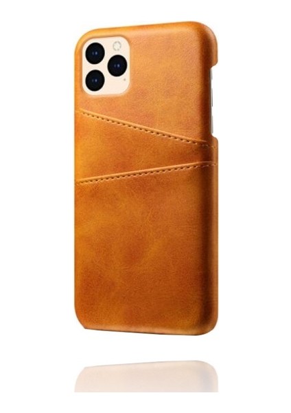 Apple iPhone 12 Mini Için Çift Kart Yuvalı Pu Deri Kaplamalı Pc Telefon Kılıfı - Turuncu (Yurt Dışından) modelleri