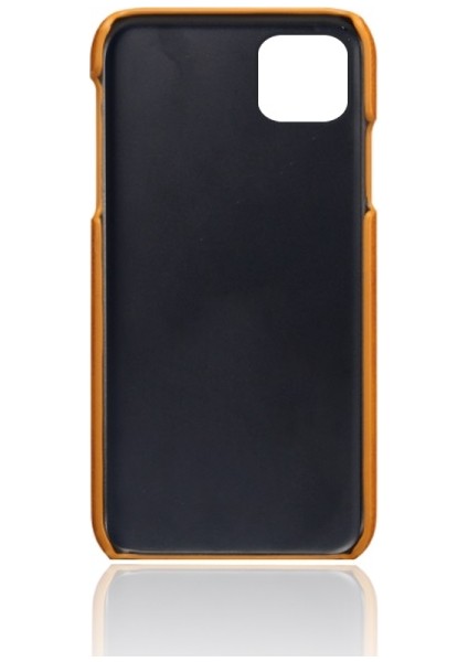 Apple iPhone 12 Mini Için Çift Kart Yuvalı Pu Deri Kaplamalı Pc Telefon Kılıfı - Turuncu (Yurt Dışından) indirimleri