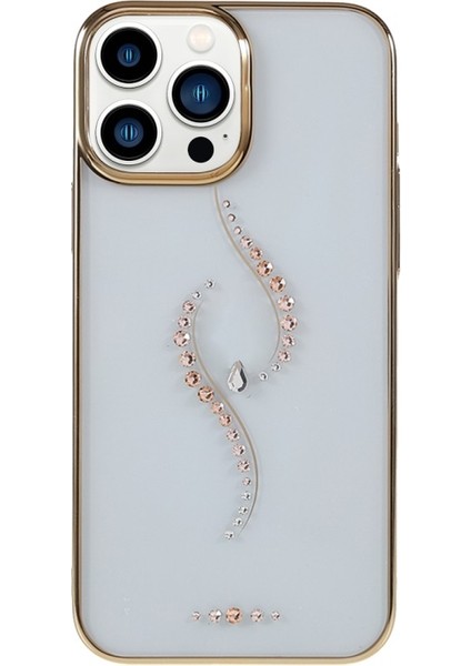 Apple iPhone 13 Pro Için Starry Serisi Yapay Elmaslı Galvanik Lazer Telefon Kılıfı - Altın (Yurt Dışından) fiyatları
