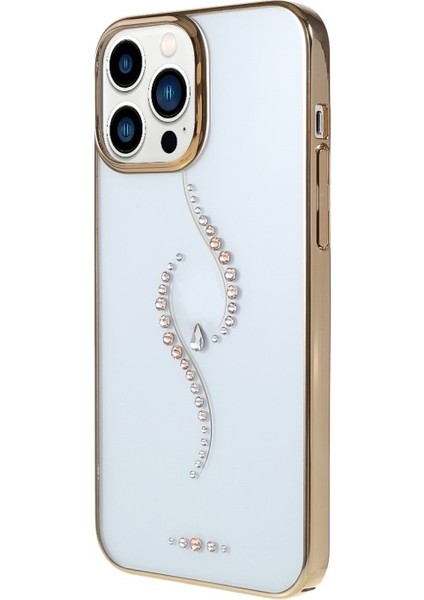 Apple iPhone 13 Pro Için Starry Serisi Yapay Elmaslı Galvanik Lazer Telefon Kılıfı - Altın (Yurt Dışından) modelleri