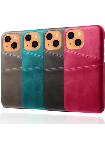 Apple iPhone 13 Mini Için Pu Deri + Pc Çift Kart Yuvalı Telefon Kılıfı - Gri (Yurt Dışından) fiyatları