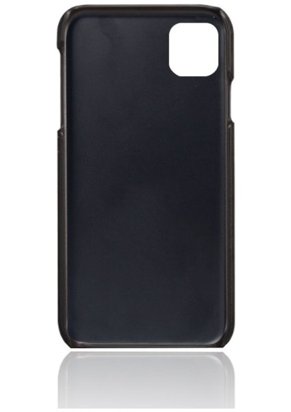 Apple iPhone 11 Pro Max Için Çift Kart Yuvalı Pu Deri Kaplamalı Sert Pc Telefon Kılıfı - Siyah (Yurt Dışından) modelleri