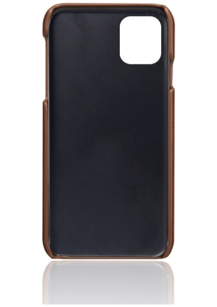 Apple iPhone 12 Pro Max Için Çift Kart Yuvalı Pu Deri Kaplamalı Pc Telefon Kılıfı - Kahverengi (Yurt Dışından) modelleri