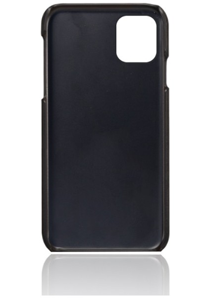 Apple iPhone 12 Pro Max Için Çift Kart Yuvalı Pu Deri Kaplamalı Pc Telefon Kılıfı - Siyah (Yurt Dışından) modelleri