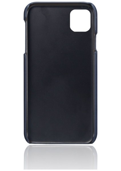 Apple iPhone 11 Pro Için Çift Kart Yuvalı Pu Deri Kaplamalı Sert Pc Telefon Kılıfı - Mavi (Yurt Dışından) modelleri