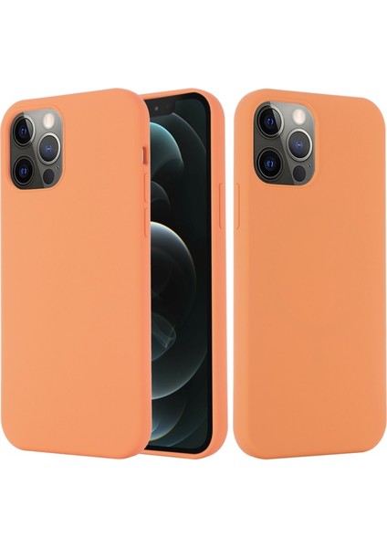 Apple iPhone 13 Pro Max 6.7 Inç Uyumlu Silikon Manyetik Telefon Kılıfı - Turuncu (Yurt Dışından)