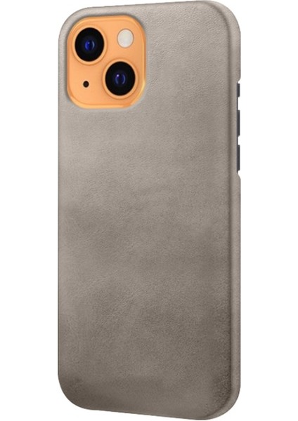 Apple iPhone 13 Için Pu Deri Kaplamalı Pc Telefon Kılıfı - Gri (Yurt Dışından) modelleri