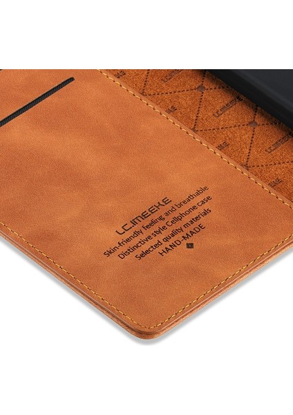 Apple iPhone Xr Için Tpu + Pu Deri Güçlü Manyetik Koruyucu Kılıf - Kahverengi (Yurt Dışından)