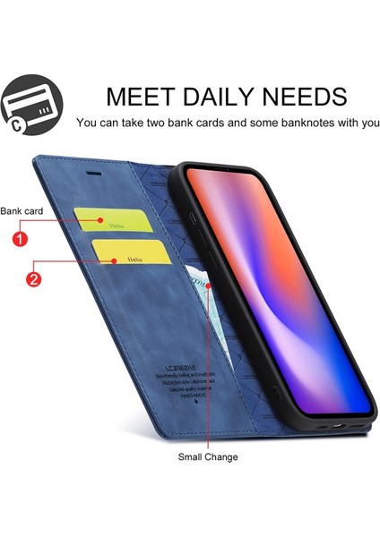 Apple iPhone 12 Pro Max Için Standlı Cüzdan Tasarımlı Deri Telefon Kılıfı - Mavi (Yurt Dışından) indirimleri