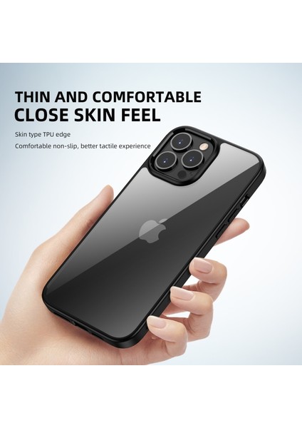 Apple iPhone 13 Pro Max Için Şeffaf Pc + Tpu Çizilmeye Dayanıklı Hibrit Kılıf - Açık Yeşil (Yurt Dışından)