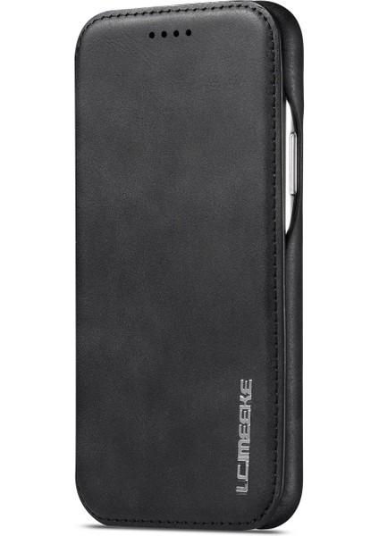 Apple iPhone 11 Pro Için Retro Stil Kartlıklı Standlı Deri Telefon Kılıfı - Siyah (Yurt Dışından)