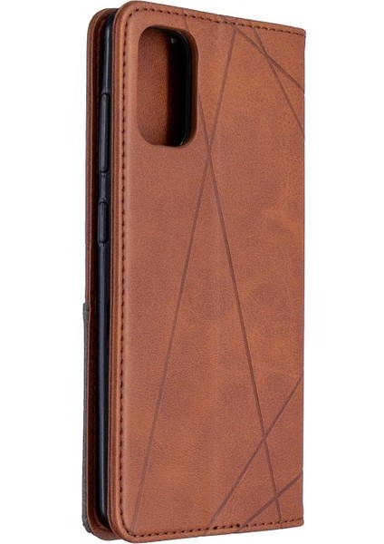 Samsung Galaxy A41 Için Geometrik Desen Deri Telefon Kılıfı (Yurt Dışından) modelleri