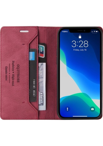 008 Apple iPhone 13 Pro Max 6.7 Inç Uyumlı Çizilmeye Dayanıklı Tpu Deri Telefon Kılıfı - Koyu Kırmızı (Yurt Dışından) fırsatları