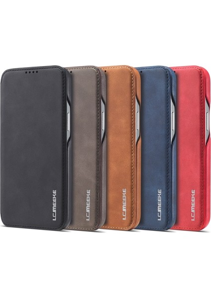 Apple iPhone 13 Pro Için Standlı Kart Yuvalı Vintage Pu Deri Kılıf - Siyah (Yurt Dışından)