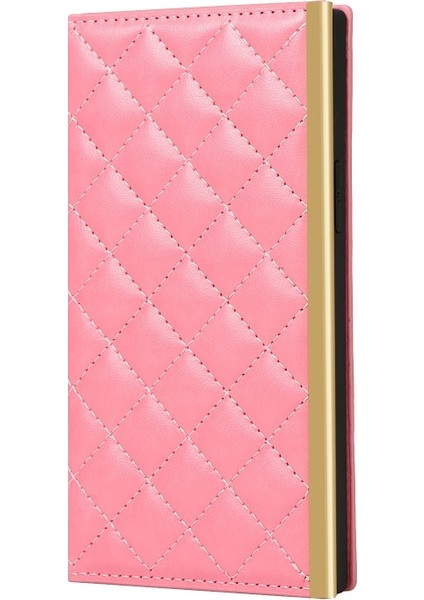 Apple iPhone 13 Mini 5.4 Inç Uyumlu Izgara Desenli Aynalı Pu Deri Telefon Kılıfı - Pembe (Yurt Dışından) modelleri