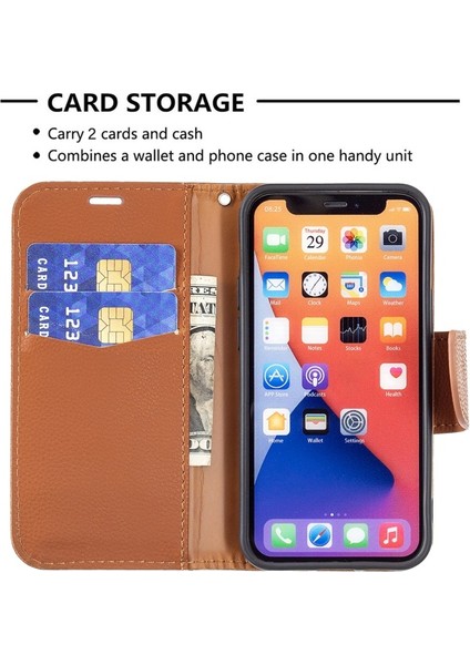 Apple iPhone 13 Mini 5.4 Inç Uyumlu Pu Deri Telefon Kılıfı - Kahverengi (Yurt Dışından)