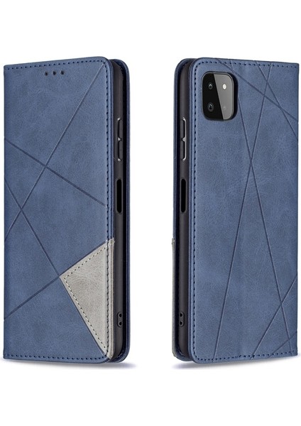 Samsung Galaxy A22 5g Için Geometrik Desen Baskı Deri Telefon Kılıfı (Yurt Dışından)