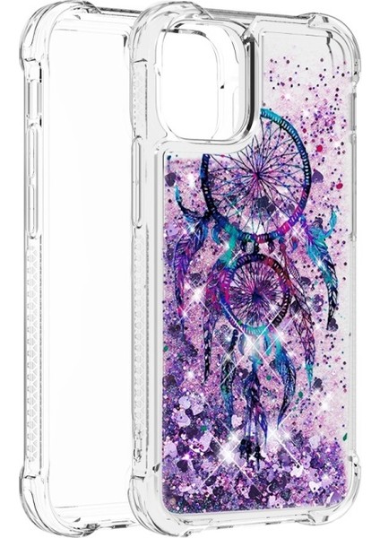 Apple iPhone 12/12 Pro Uyumlu Desen Baskılı Tpu Simli Telefon Kılıfı - Çok Renkli (Yurt Dışından)