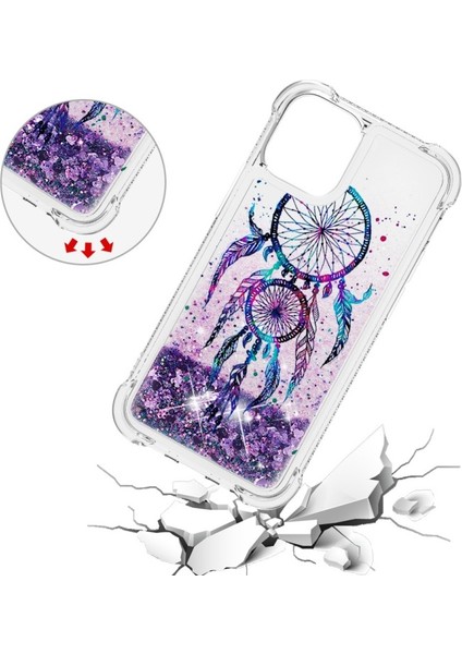 Apple iPhone 12/12 Pro Uyumlu Desen Baskılı Tpu Simli Telefon Kılıfı - Çok Renkli (Yurt Dışından)