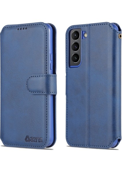 Samsung Galaxy S22 Için Manyetik Tokalı Pu Deri Telefon Kılıfı (Yurt Dışından)