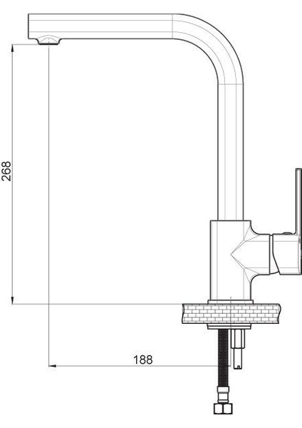 Tek Gövde Eviye Bataryası Pedra Siyah MTE160-S fiyatları