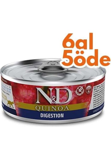 Nd 2130 Quinoa Digestion Hassas Sindirim Için Kinoa, Kuzu ve Enginarlı Kedi Konservesi 80 gr - 6 Al 5 Öde