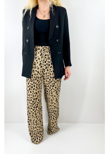 Leopar Desen Dökümlü Pantolon