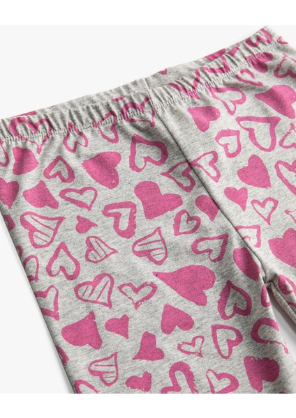 Kız Çocuk Kalp Baskılı Tayt modelleri