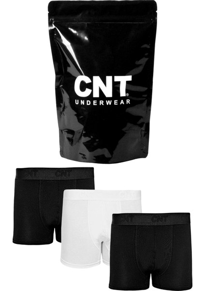 Cnt Erkek Düz Likralı 3'lü Boxer