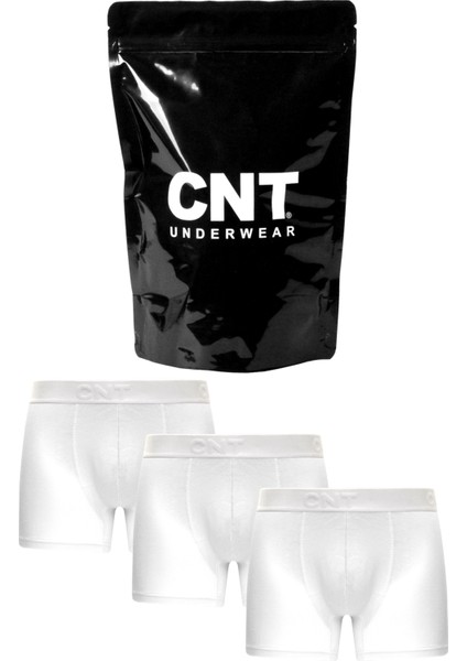 Cnt Erkek Düz Likralı 3'lü Boxer