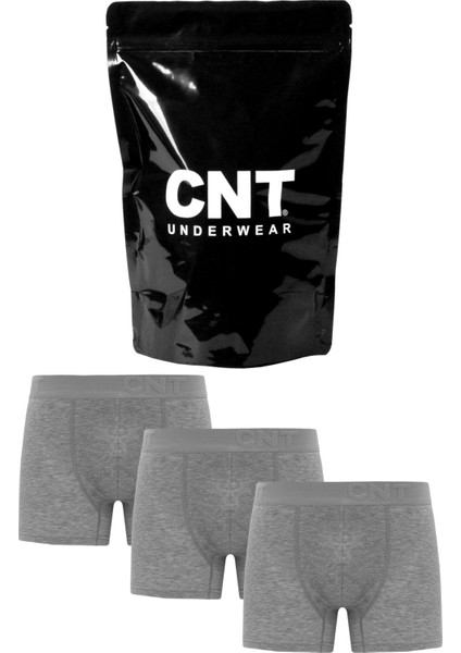 Cnt Erkek Düz Likralı 3'lü Boxer