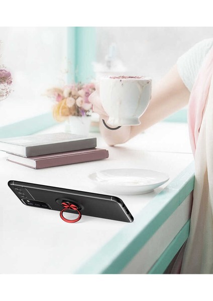 Xiaomi Poco F3 Kılıf Ultra Korumalı Yüzüklü Manyetik Ravel Silikon
