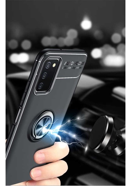 Samsung Galaxy A03S Kılıf Ultra Korumalı Yüzüklü Manyetik Ravel Silikon + Cam Ekran Koruyucu fırsatları