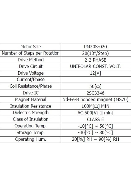 Nmb PM20S-020 Step Motor 12V