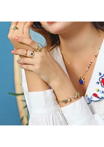 Gold Yeşil Kelepçe Bileklik modelleri