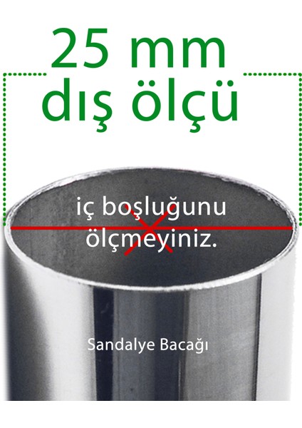 Sandalye Profil Ayak Pabucu Ayak Tapa Takozu Dış 25 Mm (20 Adet)