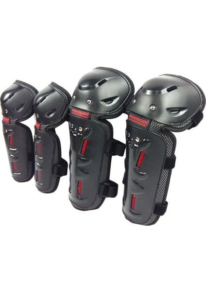4 × Motosiklet Dirt Bike Dirsek Diz Pedi Brace Dirsek Diz Koruyucu Shin Guard