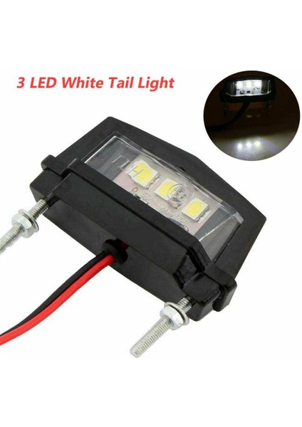 Plaka Beyaz 3 LED 12 V Işık Arka Kuyruk Lambası Motosiklet Motosiklet Için fiyatları