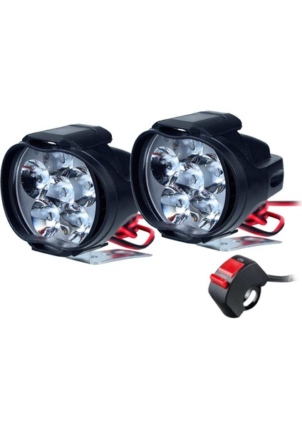 Evrensel 6 LED Motosiklet Bisiklet Far + Anahtarı Başlığı Işık Sis Spot Işık (Yurt Dışından) fırsatları