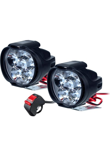 Evrensel 6 LED Motosiklet Bisiklet Far + Anahtarı Başlığı Işık Sis Spot Işık (Yurt Dışından) indirimleri