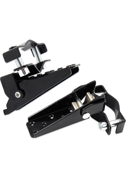 Motosiklet Arka ve Ön Retro Katlanır Footrests Footpeg Evrensel Siyah(Yurt Dışından)