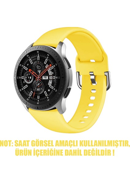 Huawei Watch Gt 3 46MM Uyumlu 22MM Silikon Kordon (Sarı)