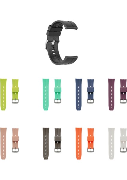 Amazfit Gtr 2 47MM Uyumlu 22MM Silikon Kordon Siyah