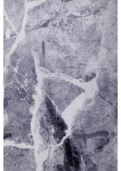 Granit Gri Saçaksız Dijital Oval Halı Kaymaz Yıkanabilir İskandinav Yolluk 120 x 550 cm.