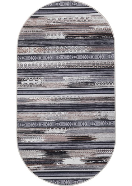 Köln Kahve Saçaksız Dijital Oval Halı Kaymaz Yıkanabilir İskandinav Yolluk 100 x 450 cm. fiyatları