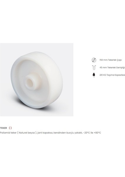 Polyamid Yedek Teker 150X45 mm