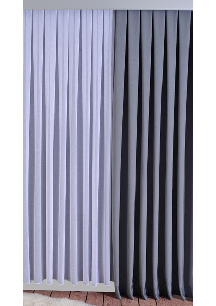 Doğal Keten Hera Desen 1x3 Pileli Tül Perde fiyatları