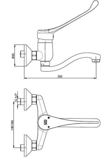 Doktor Bedensel Engelli Aplike Lavabo Bataryası MAL45