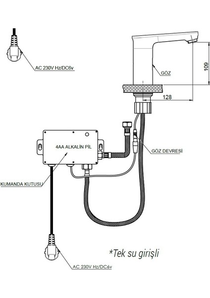 Fotoselli Tek Su Girişli Lavabo Bataryası Rose FLB13-R-2 fiyatları