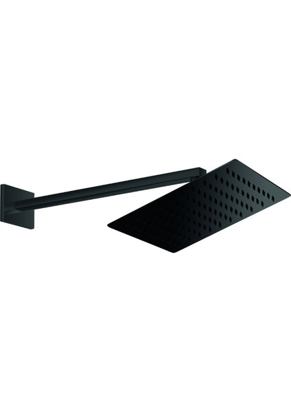 Ankastre Duş Başlığı Kare Slim Metal 25X25 cm Siyah ADS29-S